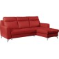 Canapé d'angle convertible en cuir italien de luxe 5/6 places GIANNI avec coffre, rouge foncé, angle droit Canapé d'angle convertible en cuir italien de luxe 5/6 places GIANNI avec coffre, rouge foncé, angle droit