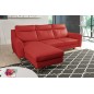 - Canapé d'angle convertible en cuir italien de luxe 5/6 places GIANNI avec coffre, rouge foncé, angle gauche - Canapé d'angle convertible en cuir italien de luxe 5/6 places GIANNI avec coffre, rouge foncé, angle gauche