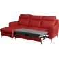 - Canapé d'angle convertible en cuir italien de luxe 5/6 places GIANNI avec coffre, rouge foncé, angle gauche - Canapé d'angle convertible en cuir italien de luxe 5/6 places GIANNI avec coffre, rouge foncé, angle gauche