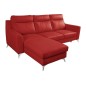 - Canapé d'angle convertible en cuir italien de luxe 5/6 places GIANNI avec coffre, rouge foncé, angle gauche - Canapé d'angle convertible en cuir italien de luxe 5/6 places GIANNI avec coffre, rouge foncé, angle gauche