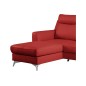 - Canapé d'angle convertible en cuir italien de luxe 5/6 places GIANNI avec coffre, rouge foncé, angle gauche - Canapé d'angle convertible en cuir italien de luxe 5/6 places GIANNI avec coffre, rouge foncé, angle gauche