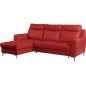 - Canapé d'angle convertible en cuir italien de luxe 5/6 places GIANNI avec coffre, rouge foncé, angle gauche - Canapé d'angle convertible en cuir italien de luxe 5/6 places GIANNI avec coffre, rouge foncé, angle gauche