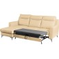 Canapé d'angle convertible en cuir italien de luxe 5/6 places GIANNI avec coffre, beige, angle gauche Canapé d'angle convertible en cuir italien de luxe 5/6 places GIANNI avec coffre, beige, angle gauche