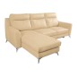 Canapé d'angle convertible en cuir italien de luxe 5/6 places GIANNI avec coffre, beige, angle gauche Canapé d'angle convertible en cuir italien de luxe 5/6 places GIANNI avec coffre, beige, angle gauche
