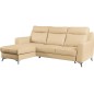 Canapé d'angle convertible en cuir italien de luxe 5/6 places GIANNI avec coffre, beige, angle gauche Canapé d'angle convertible en cuir italien de luxe 5/6 places GIANNI avec coffre, beige, angle gauche
