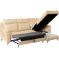 Canapé d'angle convertible en cuir italien de luxe 5/6 places GIANNI avec coffre, beige, angle droit Canapé d'angle convertible en cuir italien de luxe 5/6 places GIANNI avec coffre, beige, angle droit