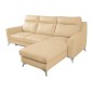 Canapé d'angle convertible en cuir italien de luxe 5/6 places GIANNI avec coffre, beige, angle droit Canapé d'angle convertible en cuir italien de luxe 5/6 places GIANNI avec coffre, beige, angle droit