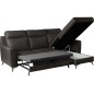 Canapé d'angle convertible en cuir italien de luxe 5/6 places GIANNI avec coffre, chocolat, angle droit Canapé d'angle convertible en cuir italien de luxe 5/6 places GIANNI avec coffre, chocolat, angle droit