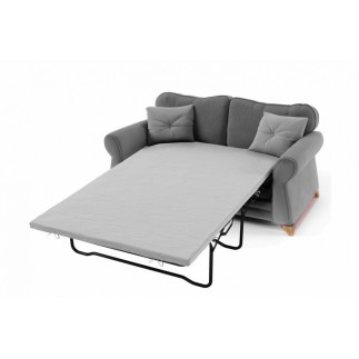 Canapé 2 places convertible en tissu de qualité TOMY, gris