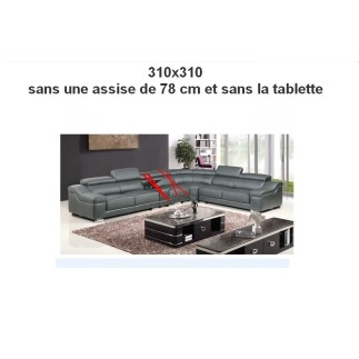 Paiement du solde de la commande Canapé d'angle en cuir buffle italien de luxe 7 places LONDRES gris foncé, sur mesure personnal