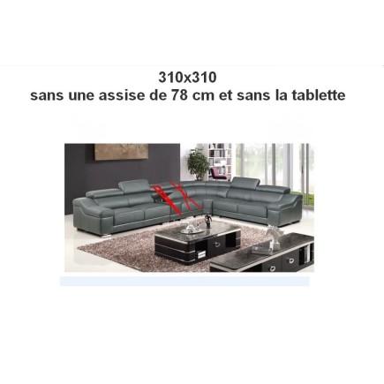 Paiement du solde de la commande Canapé d'angle en cuir buffle italien de luxe 7 places LONDRES gris foncé, sur mesure personnal
