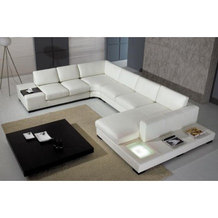 Canapé d'angle ALMERA en 100% cuir haut de gamme italien vachette Vénésetti. Tout cuir supérieur luxe (tour de caisse en cuir ég