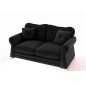 Canapé 2 places convertible en tissu de qualité TOMY, noir Canapé 2 places convertible en tissu de qualité TOMY, noir