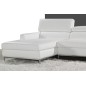 Canapé d'angle en cuir italien 4/5 places YVANA, blanc, angle gauche Canapé d'angle en cuir italien 4/5 places YVANA, blanc, angle gauche