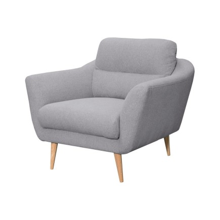 Fauteuil en tissu luxe 1 place, TRENDY gris clair