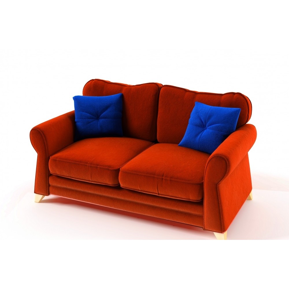 Canapé 2 places convertible en tissu de qualité TOMY, orange Canapé 2 places convertible en tissu de qualité TOMY, orange