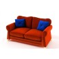 Canapé 2 places convertible en tissu de qualité TOMY, orange Canapé 2 places convertible en tissu de qualité TOMY, orange