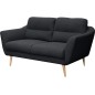 Canapé en tissu luxe 2 places, TRENDY noir (gris très sombre) Canapé en tissu luxe 2 places, TRENDY noir (gris très sombre)