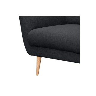 Canapé en tissu luxe 2 places, TRENDY noir (gris très sombre)