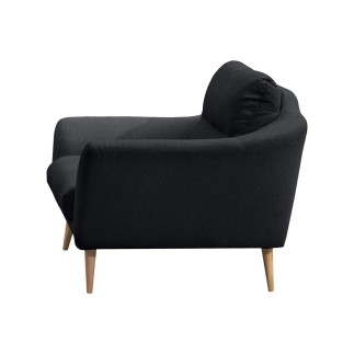 Canapé en tissu luxe 2 places, TRENDY noir (gris très sombre)