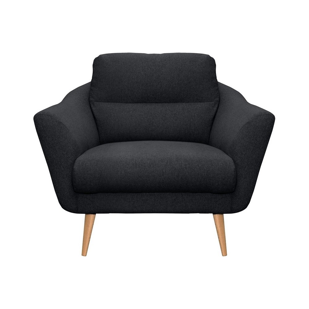 Fauteuil en tissu luxe 1 place, TRENDY noir (gris très sombre) Fauteuil en tissu luxe 1 place, TRENDY noir (gris très sombre)