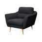 Fauteuil en tissu luxe 1 place, TRENDY noir (gris très sombre) Fauteuil en tissu luxe 1 place, TRENDY noir (gris très sombre)