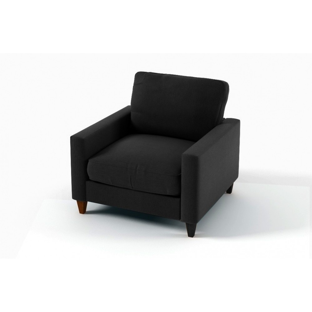 Fauteuil 1 place en tissu de qualité SWEDEN, noir