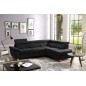 Canapé d'angle en velours luxe 5 places LUGO noir, angle droit Canapé d'angle en velours luxe 5 places LUGO noir, angle droit