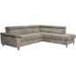 Canapé d'angle en velours luxe 5 places LUGO beige, angle droit Canapé d'angle en velours luxe 5 places LUGO beige, angle droit