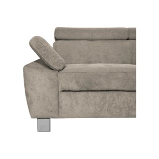 Canapé d'angle en velours luxe 5 places LUGO beige, angle droit