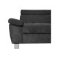 Canapé d'angle en velours luxe 5 places LUGO gris foncé, angle droit Canapé d'angle en velours luxe 5 places LUGO gris foncé, angle droit