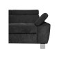 Canapé d'angle en velours luxe 5 places LUGO gris foncé, angle gauche Canapé d'angle en velours luxe 5 places LUGO gris foncé, angle gauche