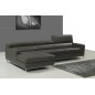 Canapé d'angle en cuir italien 4/5 places YVANA, gris fonce, angle gauche Canapé d'angle en cuir italien 4/5 places YVANA, gris fonce, angle gauche