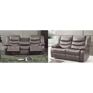 Ensemble Canapé 3 places relaxation cuir italien relaxis + Canapé 2 places relaxation cuir italien relaxis effet balancier pour