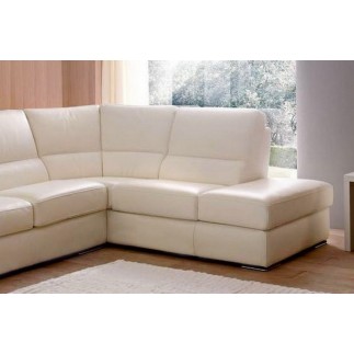Canapé d'angle BARSANO en cuir haut de gamme italien vachette. Cuir Prestige luxe. Ecru. Angle Gauche vu de face