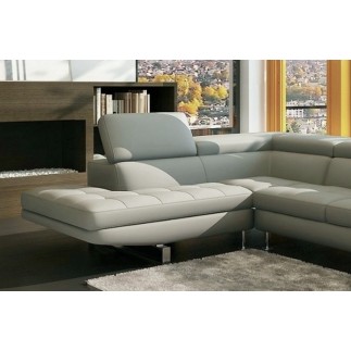 Canapé d'angle BEAUTY en cuir haut de gamme italien vachette Vénésetti Cuir Prestige luxe Gris clair, angle gauche - Vénésetti,