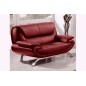 Ensemble de 2 canapés 2 places en cuir italien JONAH, couleur bordeaux