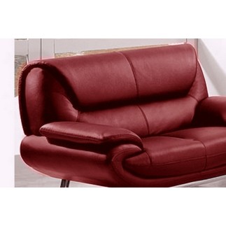 Ensemble de 2 canapés 2 places en cuir italien JONAH, couleur bordeaux