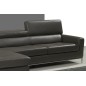Canapé d'angle en cuir italien 4/5 places YVANA, gris fonce, angle gauche Canapé d'angle en cuir italien 4/5 places YVANA, gris fonce, angle gauche