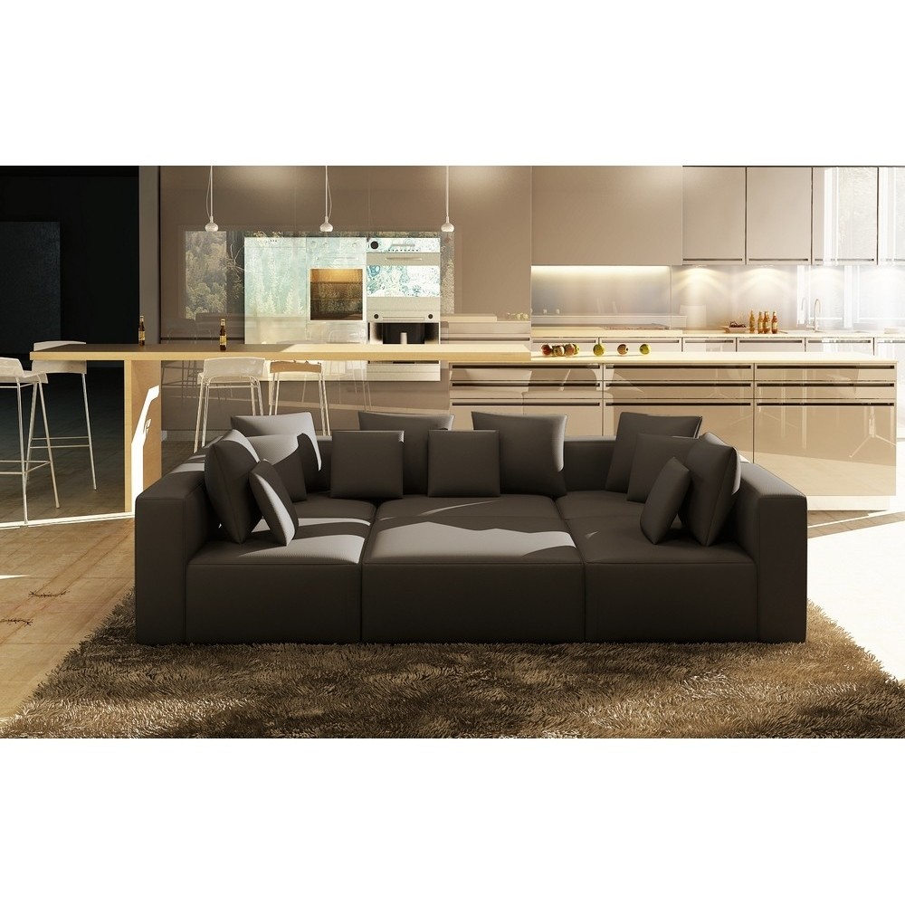Canapé modulable COMBINO CUIR PRESTIGE LUXE, NOIR, 8 places Canapé modulable COMBINO CUIR PRESTIGE LUXE, NOIR, 8 places