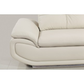 Canapé d'angle en cuir buffle italien de luxe 6/7 places BELLALIGNA, blanc cassé, angle droit