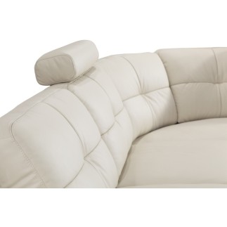 Canapé d'angle en cuir buffle italien de luxe 6/7 places BELLALIGNA, blanc cassé, angle droit