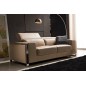 Ensemble de 2 canapés 3 places en cuir italien buffle LUXY, beige