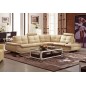 Canapé d'angle en cuir buffle italien de luxe 6/7 places BELLALIGNA, beige, angle droit Canapé d'angle en cuir buffle italien de luxe 6/7 places BELLALIGNA, beige, angle droit