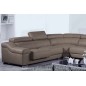 Canapé d'angle en cuir buffle italien de luxe Londres couleur moka, personnalisé sur mesure, sans bar et une assise en moins, 31 Canapé d'angle en cuir buffle italien de luxe Londres couleur moka, personnalisé sur mesure, sans bar et une assise en moins, 31