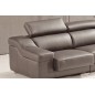 Canapé d'angle en cuir buffle italien de luxe Londres couleur moka, personnalisé sur mesure, sans bar et une assise en moins, 31 Canapé d'angle en cuir buffle italien de luxe Londres couleur moka, personnalisé sur mesure, sans bar et une assise en moins, 31