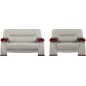 Ensemble composé d'un canapé 2 places et d'un fauteuil en cuir luxe haut de gamme, TENTATION. Gris clair Ensemble composé d'un canapé 2 places et d'un fauteuil en cuir luxe haut de gamme, TENTATION. Gris clair