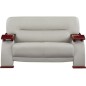 Ensemble composé d'un canapé 2 places et d'un fauteuil en cuir luxe haut de gamme, TENTATION. Gris clair Ensemble composé d'un canapé 2 places et d'un fauteuil en cuir luxe haut de gamme, TENTATION. Gris clair