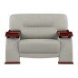 Ensemble composé d'un canapé 2 places et d'un fauteuil en cuir luxe haut de gamme, TENTATION. Gris clair Ensemble composé d'un canapé 2 places et d'un fauteuil en cuir luxe haut de gamme, TENTATION. Gris clair
