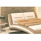 Lit en cuir italien de luxe DINO, blanc / beige, 160x200 Lit en cuir italien de luxe DINO, blanc / beige, 160x200